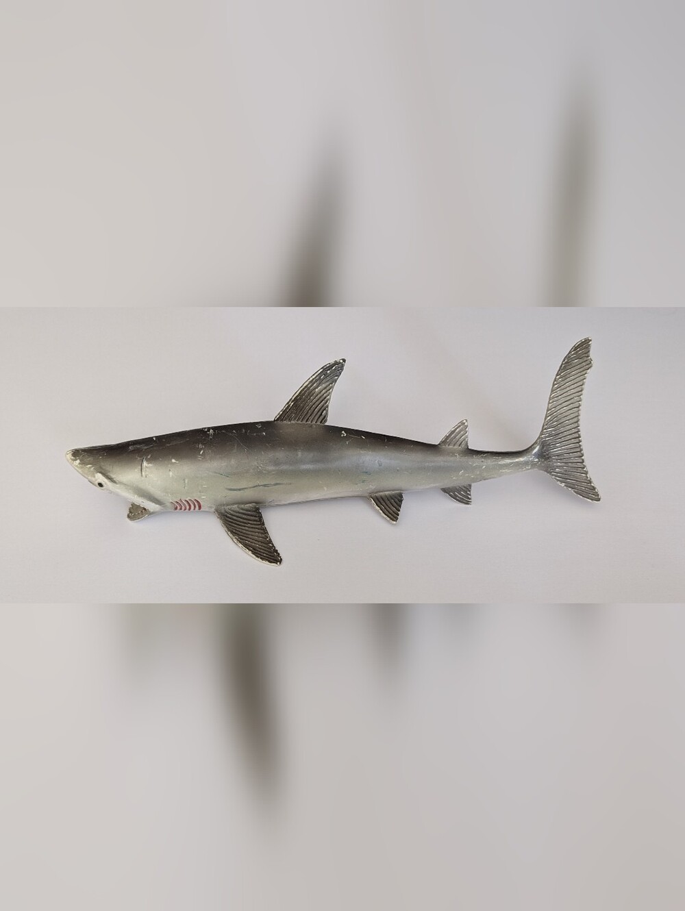 Vintage 1980's 13" Rubber Open Mouth Shark Toy Figure Hong Kong Jaws